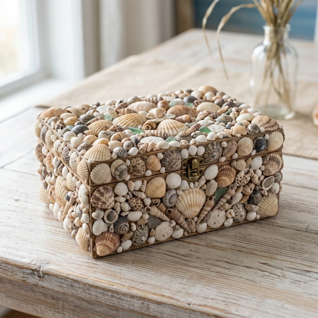 Seashell Covered Decorative Box